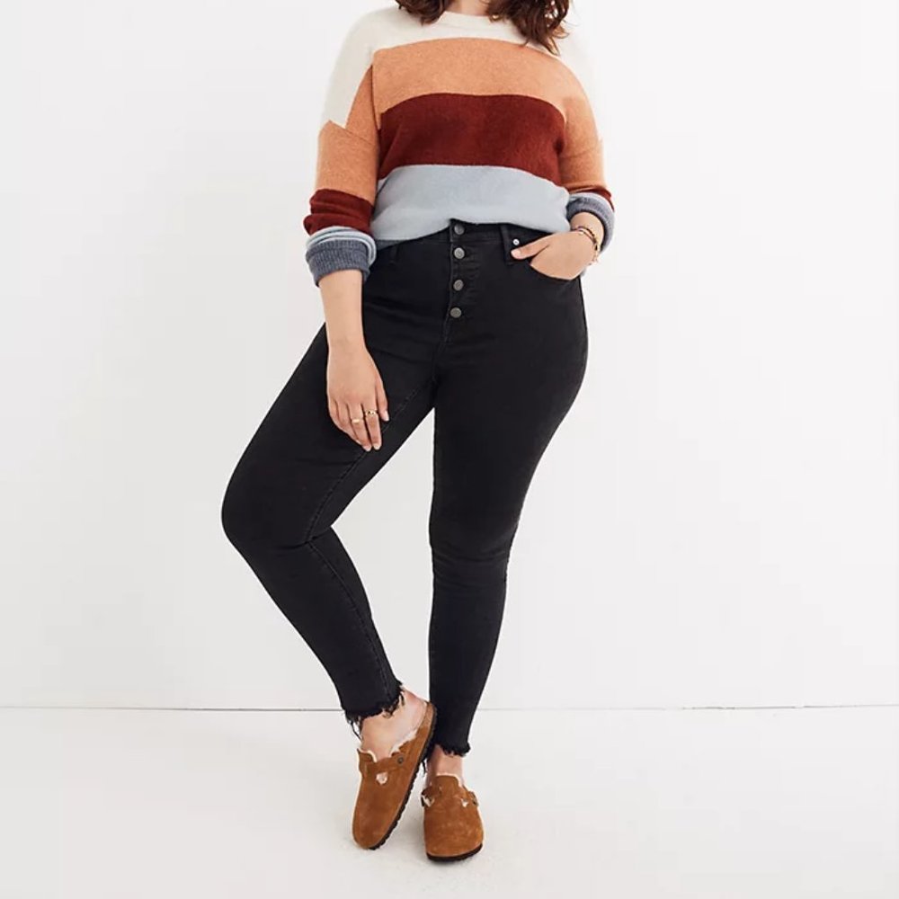 Madewell 9" Mid-Rise Skinny Jeans: Button-Through Edition